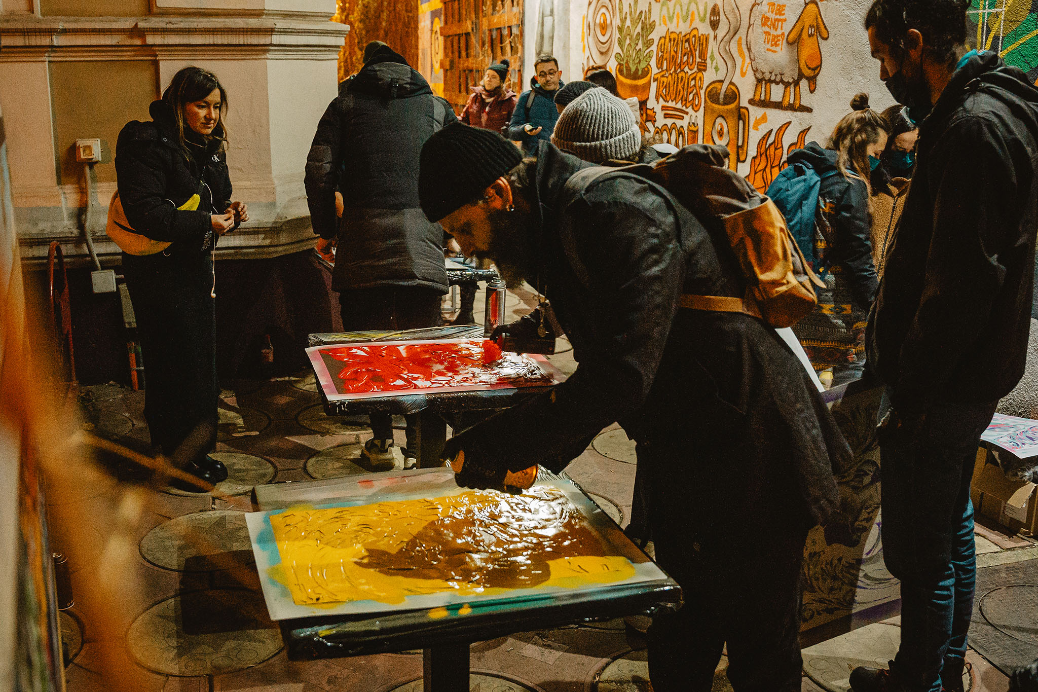 BSBSA (Bucharest Sofia Belgrade Street Art) stencil workshop with Ortaku in Bucharest